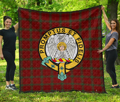 Carruthers Family Tartan Official Crest Premium Quilt