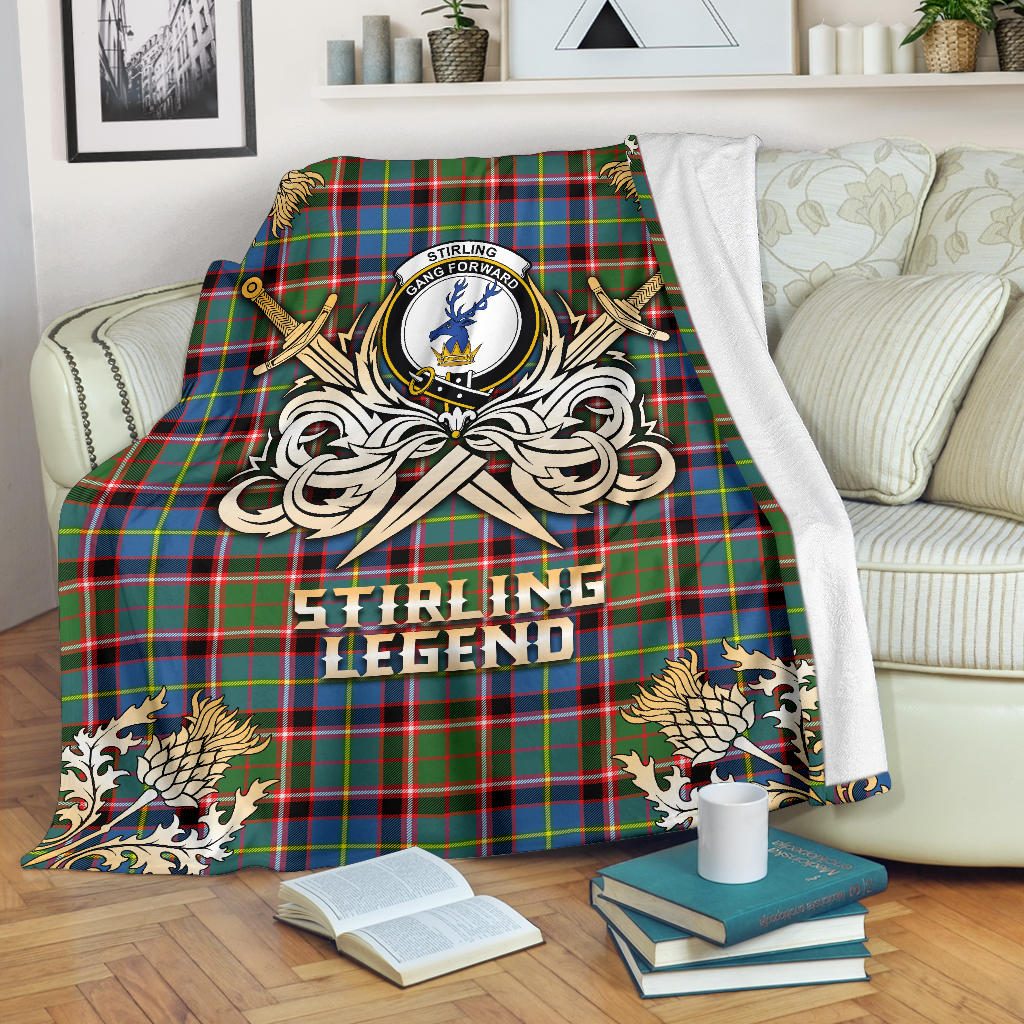 Stirling Bannockburn Tartan Gold Courage Symbol Blanket - SP