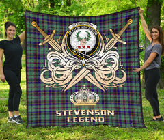 Stevenson Tartan Crest Legend Gold Royal Premium Quilt - SP