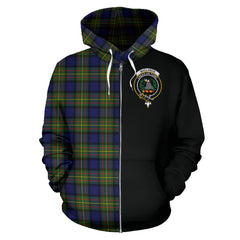 MacLaren Modern Tartan Crest Zipper Hoodie - Half Of Me Style - SP