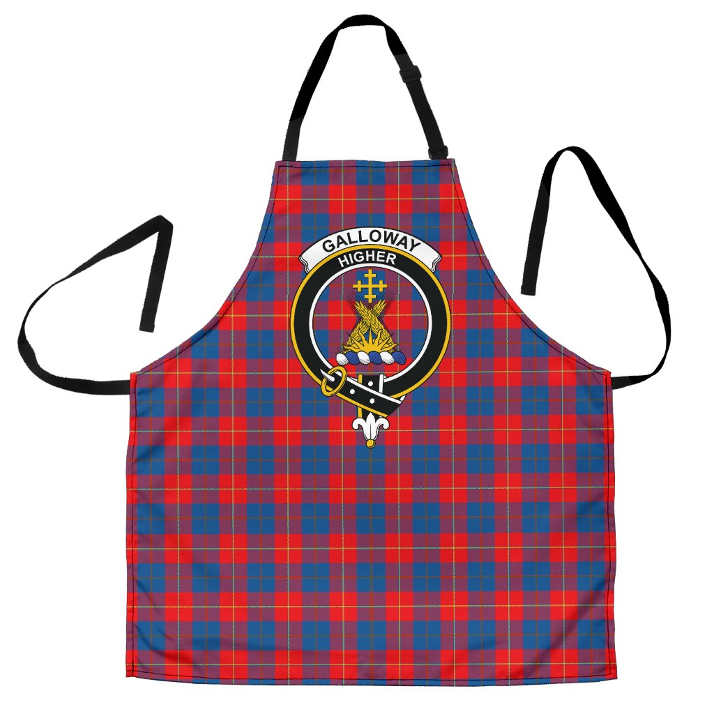 Galloway Red Tartan Crest Apron