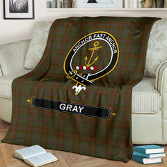 Gray Family Tartan Crest Blanket - 3 Sizes