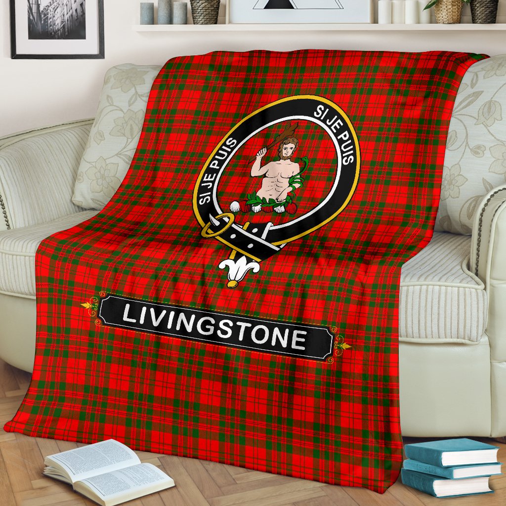 Livingstone Family Tartan Crest Blankets