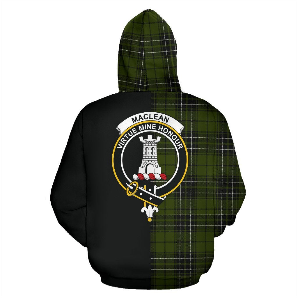 MacLean Hunting Tartan Crest Zipper Hoodie - Half Of Me Style