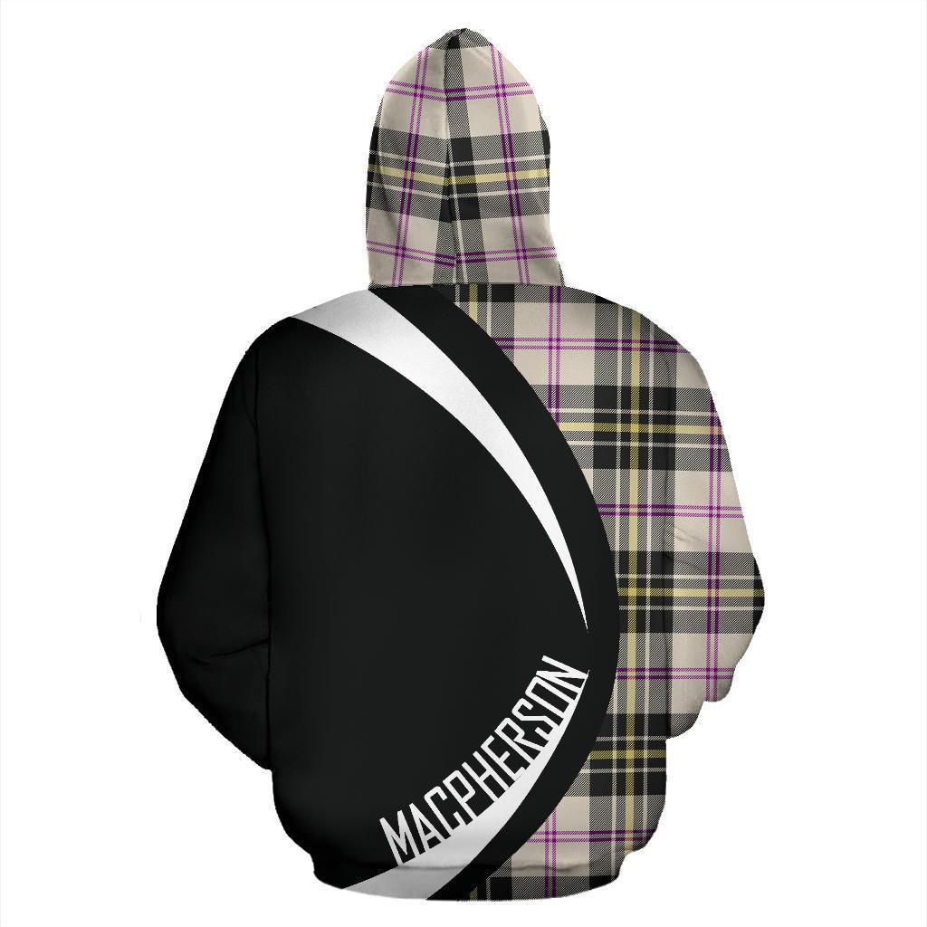 MacPherson Dress Ancient Tartan Crest Zipper Hoodie - Circle Style