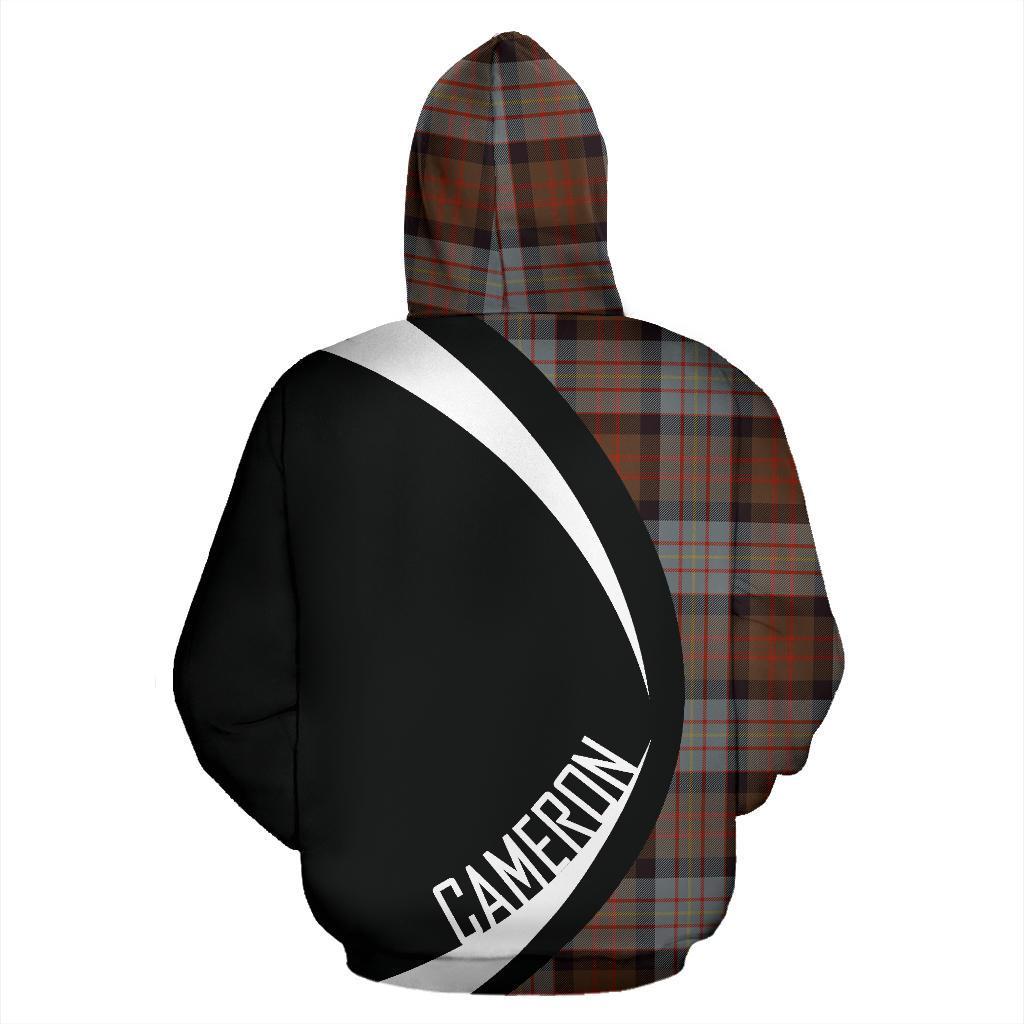 Cameron of Erracht Weathered Tartan Crest Zipper Hoodie - Circle Style