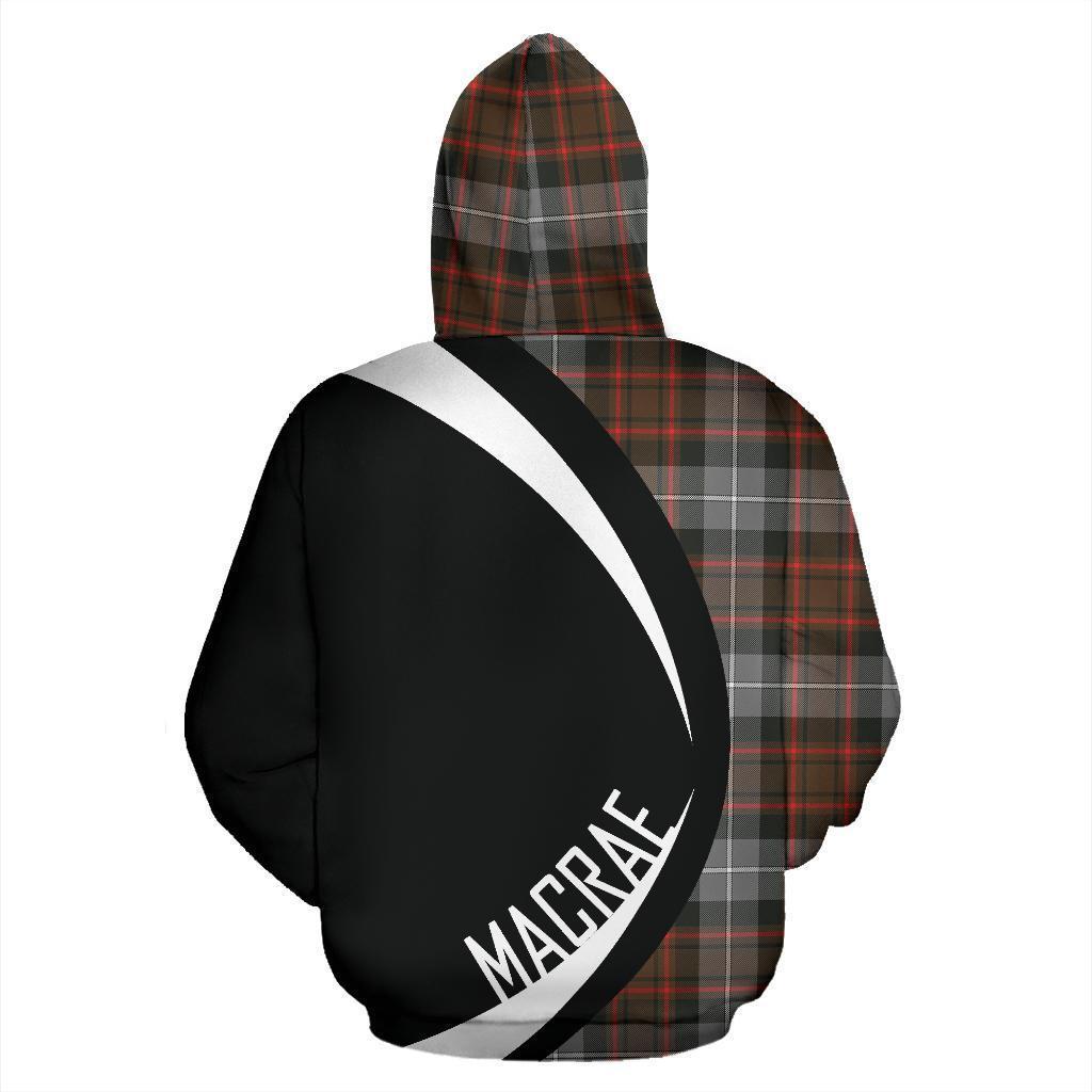 MacRae Hunting Weathered Tartan Crest Zipper Hoodie - Circle Style