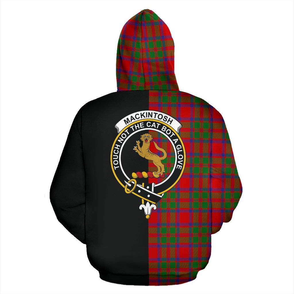 MacKintosh Modern Tartan Crest Zipper Hoodie - Half Of Me Style