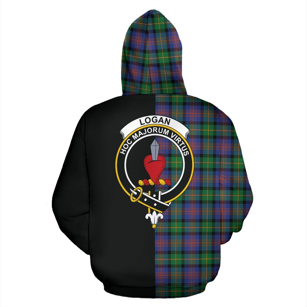 Logan Ancient Tartan Crest Zipper Hoodie - Half Of Me Style