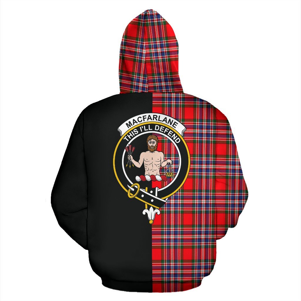 MacFarlane Modern Tartan Crest Zipper Hoodie - Half Of Me Style