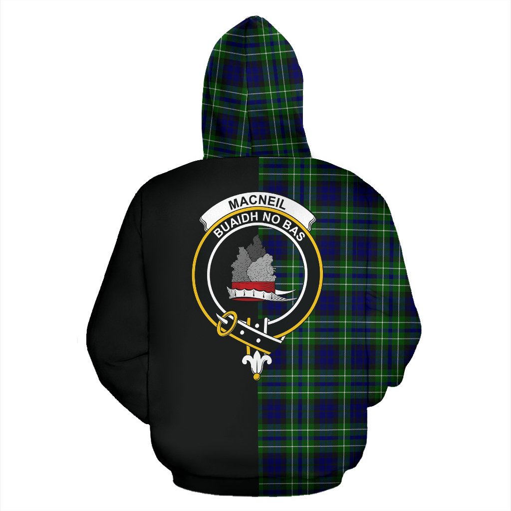 MacNeil of Colonsay Modern Tartan Crest Zipper Hoodie - Half Of Me Style