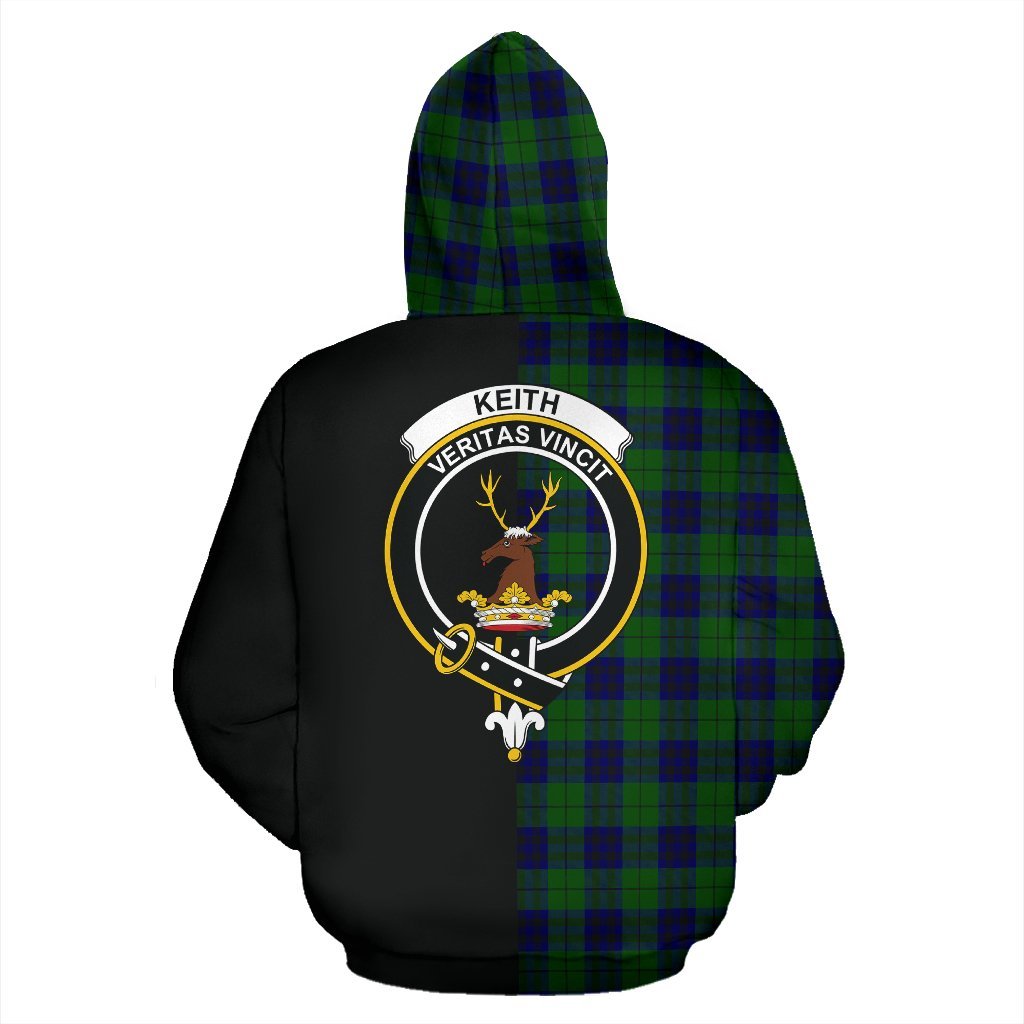 Keith Modern Tartan Crest Zipper Hoodie - Half Of Me Style