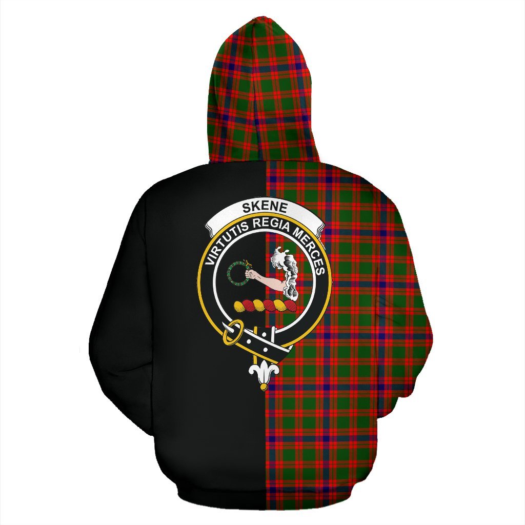 Skene Modern Tartan Crest Zipper Hoodie - Half Of Me Style