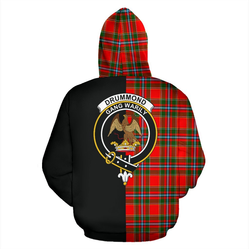 Drummond of Perth Tartan Crest Zipper Hoodie - Half Of Me Style