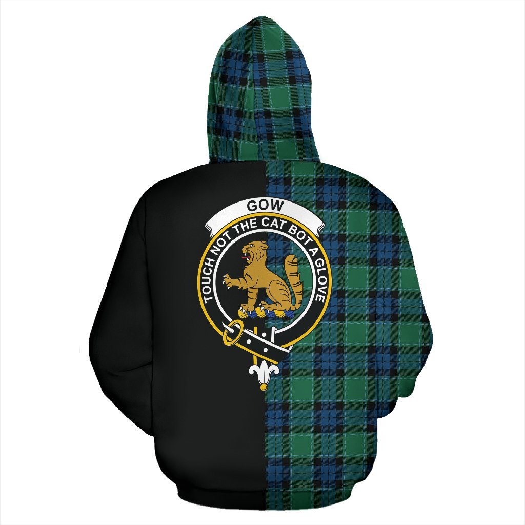 Graham of Menteith Ancient Tartan Crest Zipper Hoodie - Half Of Me Style