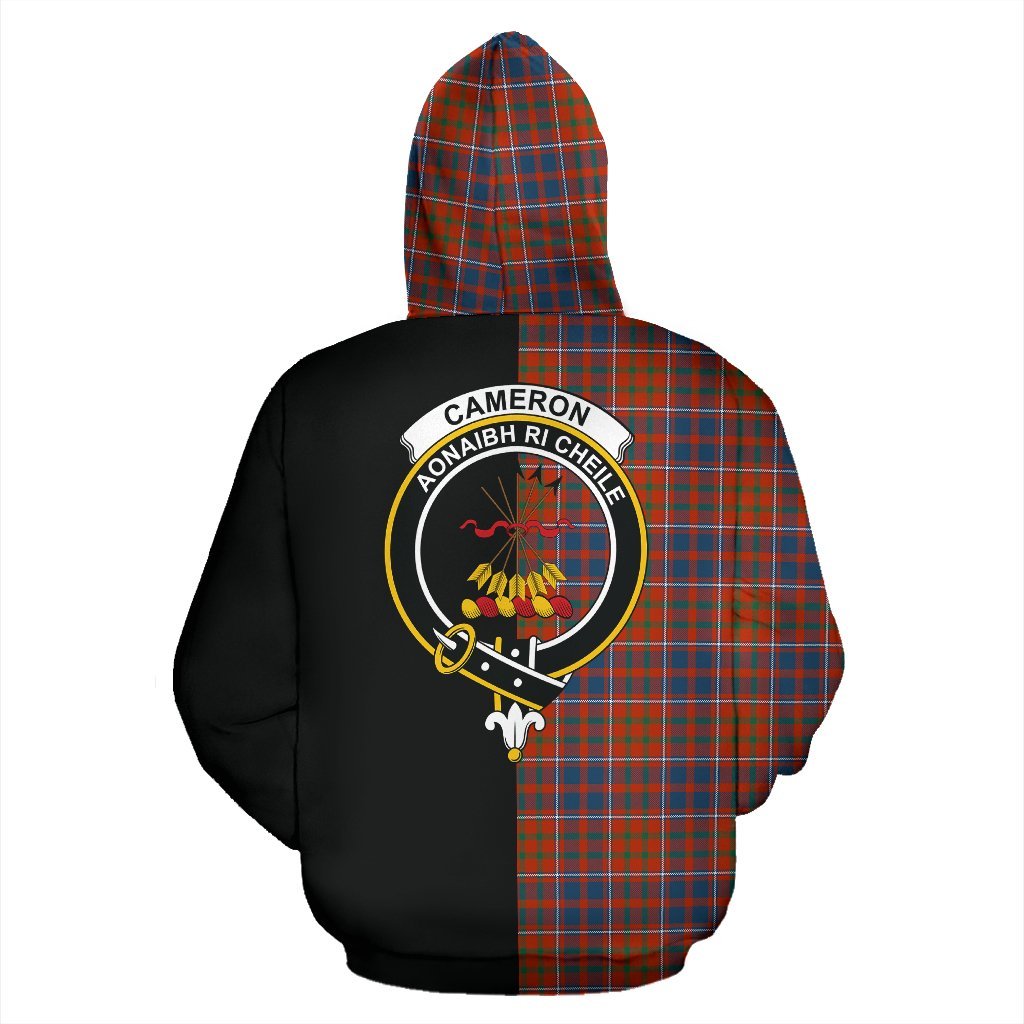 Cameron of Lochiel Ancient Tartan Crest Zipper Hoodie - Half Of Me Style