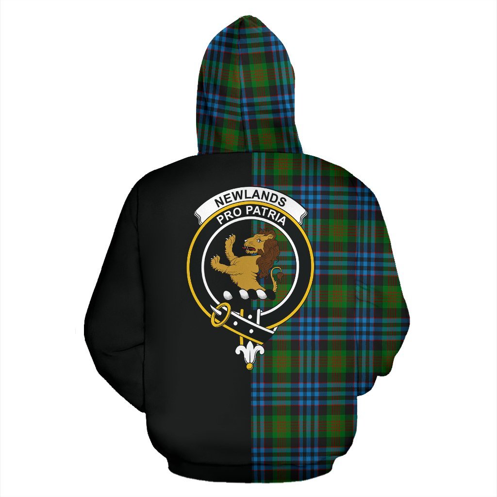 Newlands of Lauriston Tartan Crest Zipper Hoodie - Half Of Me Style