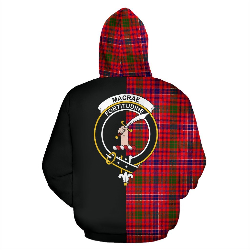 MacRae Modern Tartan Crest Zipper Hoodie - Half Of Me Style