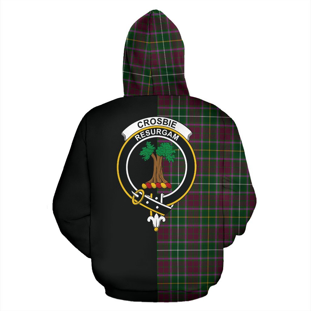 Crosbie Tartan Crest Zipper Hoodie - Half Of Me Style