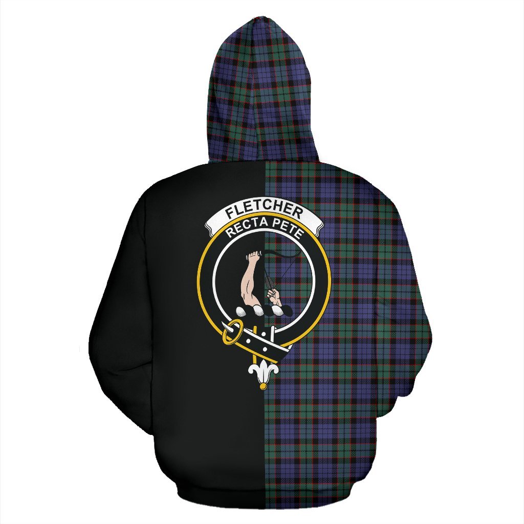 Fletcher Modern Tartan Crest Zipper Hoodie - Half Of Me Style