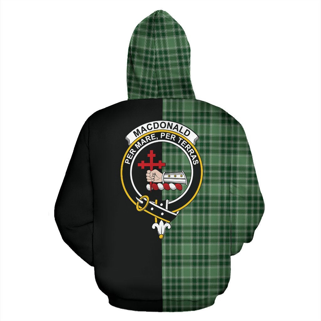 MacDonald Lord of the Isles Hunting Tartan Crest Zipper Hoodie - Half Of Me Style