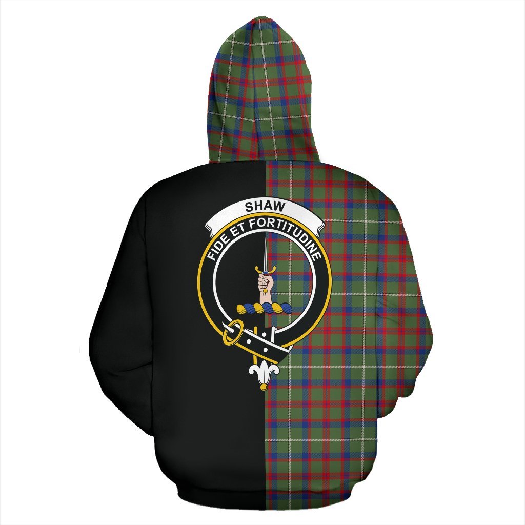 Shaw Green Modern Tartan Crest Zipper Hoodie - Half Of Me Style