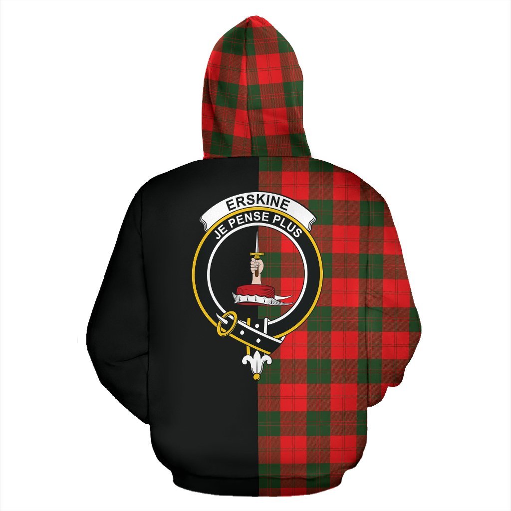 Erskine Modern Tartan Crest Zipper Hoodie - Half Of Me Style