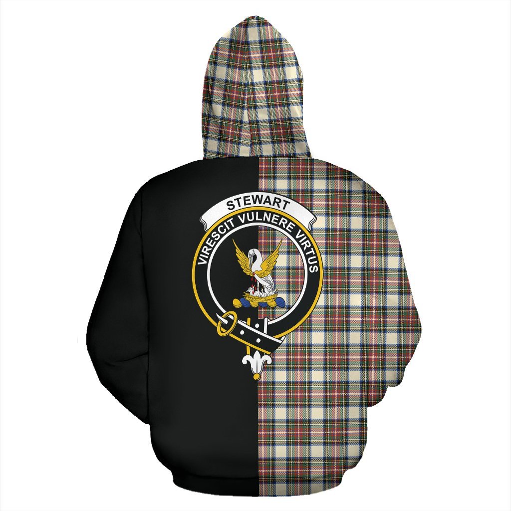 Stewart Dress Ancient Tartan Crest Zipper Hoodie - Half Of Me Style