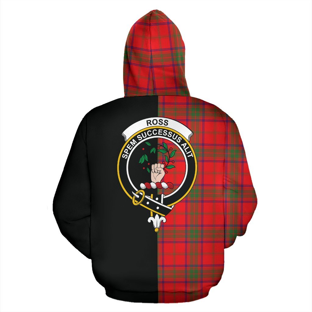 Ross Modern Tartan Crest Zipper Hoodie - Half Of Me Style