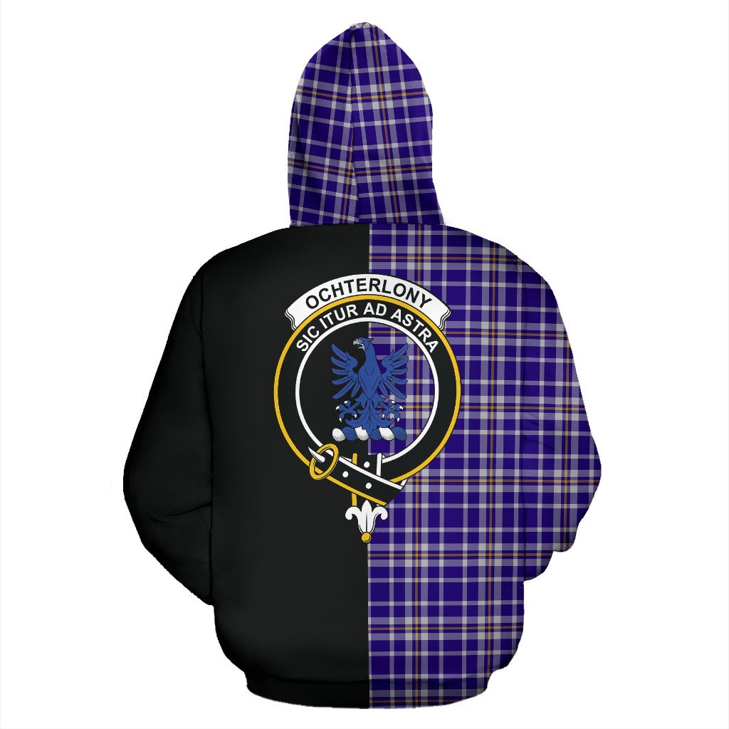 Ochterlony Tartan Crest Zipper Hoodie - Half Of Me Style