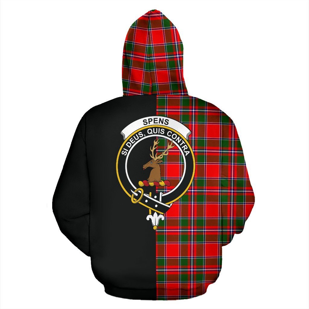 Spens Modern Tartan Crest Zipper Hoodie - Half Of Me Style