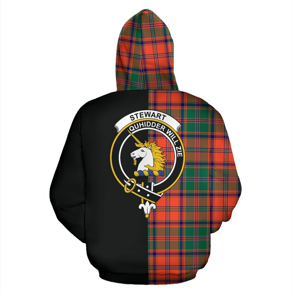 Stewart of Appin Ancient Tartan Crest Zipper Hoodie - Half Of Me Style