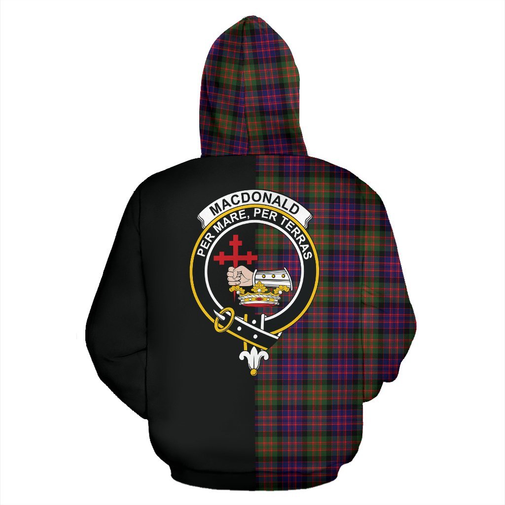 MacDonald Modern Tartan Crest Zipper Hoodie - Half Of Me Style