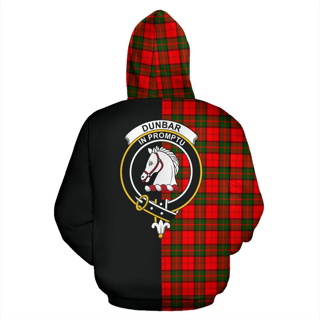 Dunbar Modern Tartan Crest Zipper Hoodie - Half Of Me Style