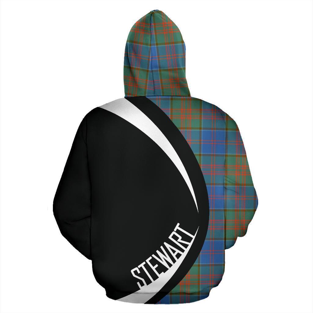 Stewart of Appin Hunting Ancient Tartan Crest Zipper Hoodie - Circle Style