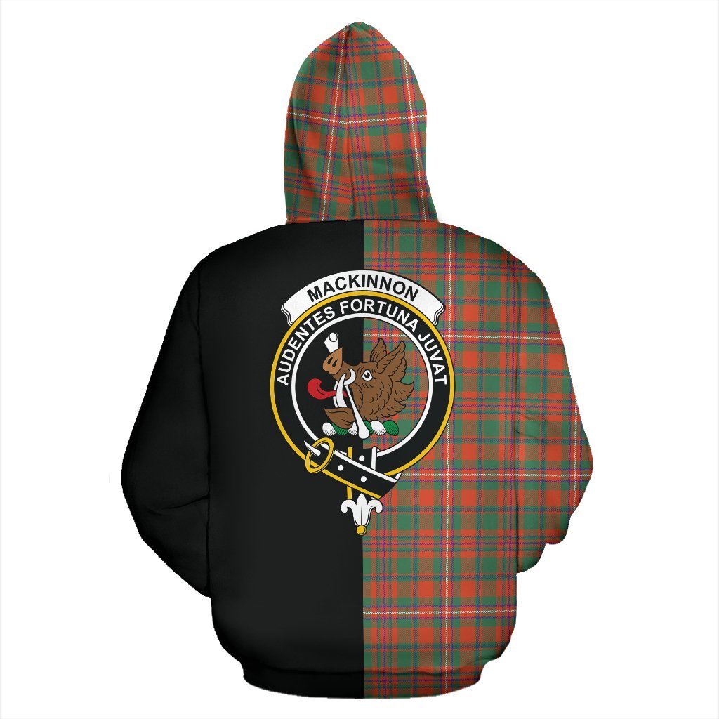 MacKinnon Ancient Tartan Crest Zipper Hoodie - Half Of Me Style