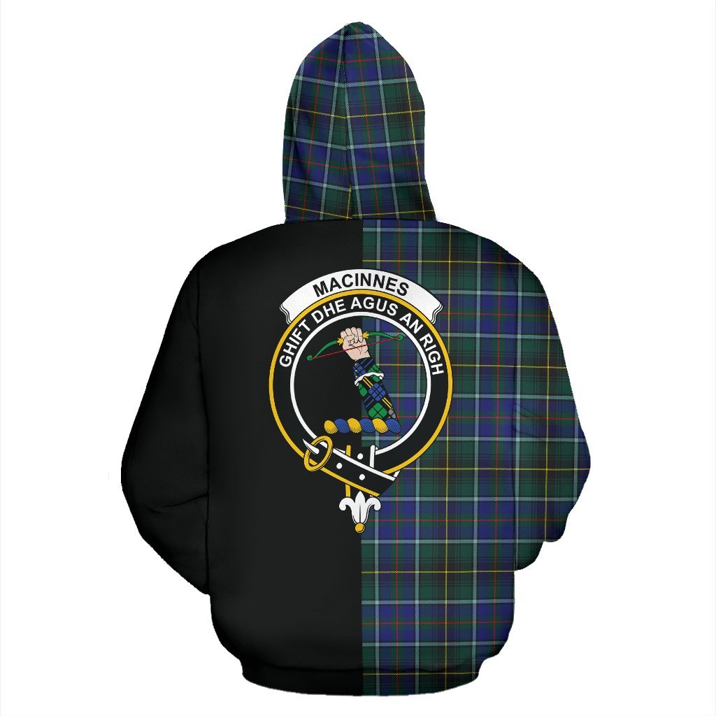 MacInnes Modern Tartan Crest Zipper Hoodie - Half Of Me Style