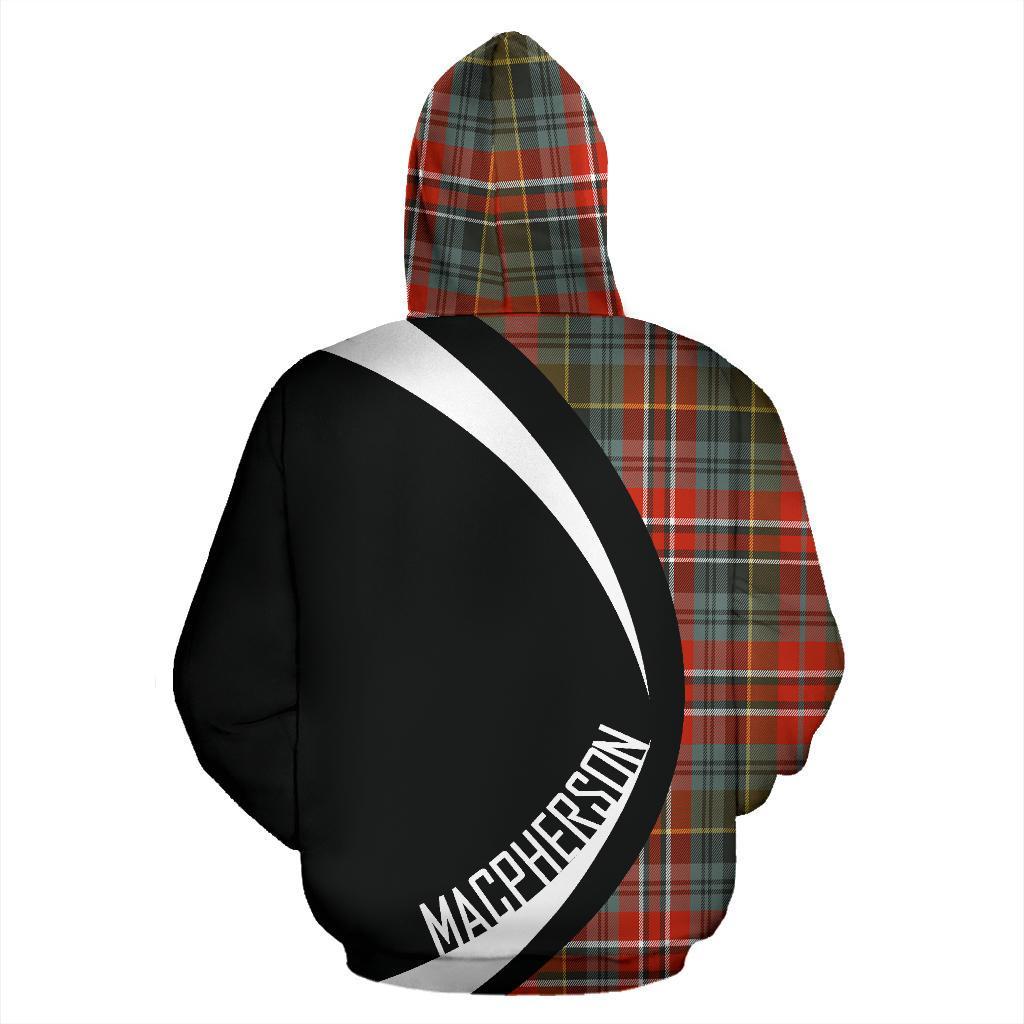 MacPherson Weathered Tartan Crest Hoodie - Circle Style