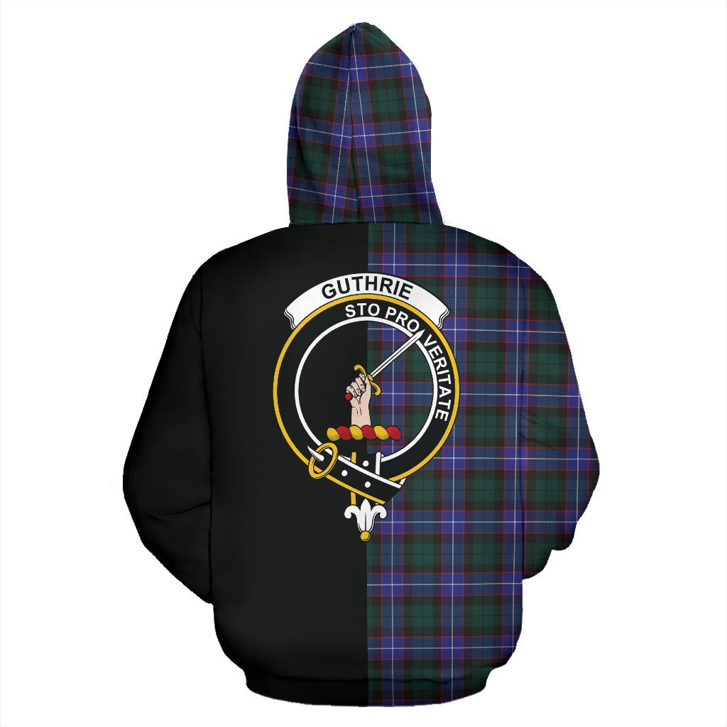 Guthrie Modern Tartan Crest Zipper Hoodie - Half Of Me Style