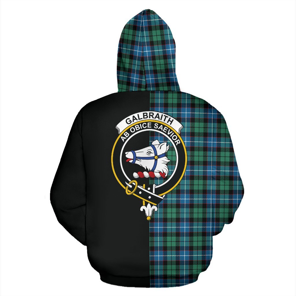 Galbraith Ancient Tartan Crest Zipper Hoodie - Half Of Me Style