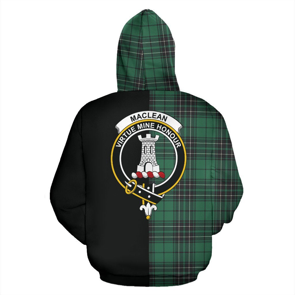 MacLean Hunting Ancient Tartan Crest Zipper Hoodie - Half Of Me Style