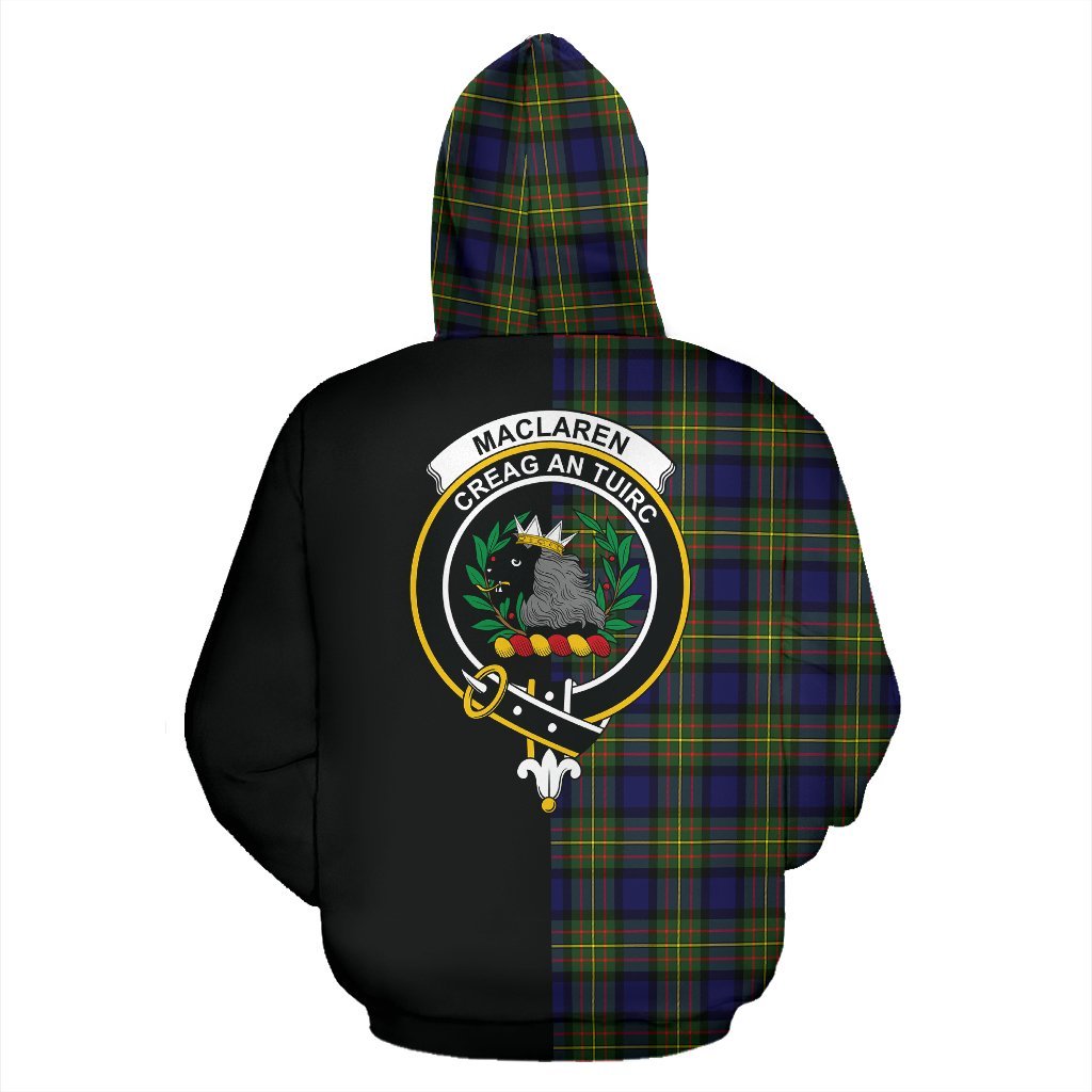 MacLaren Modern Tartan Crest Zipper Hoodie - Half Of Me Style