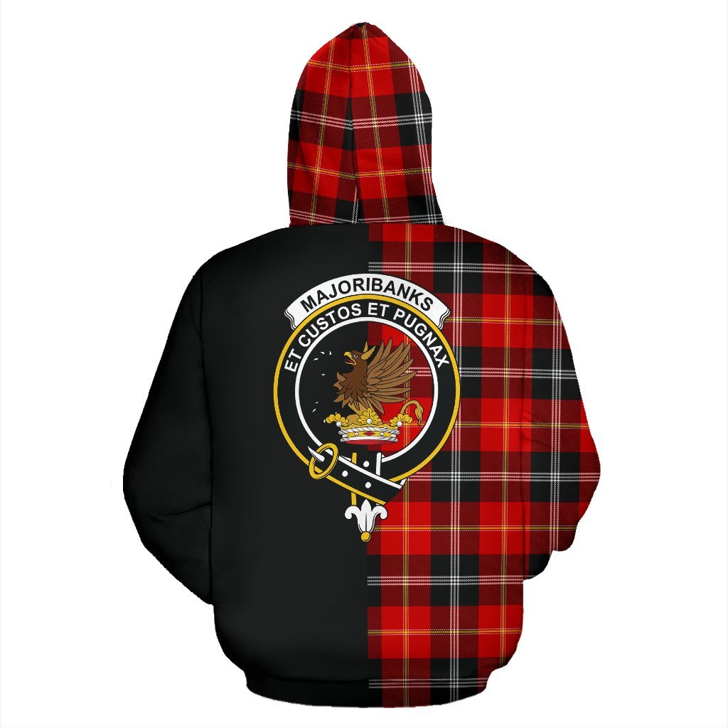 Marjoribanks Tartan Crest Zipper Hoodie - Half Of Me Style