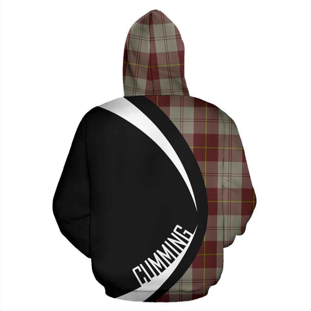 Cunningham Burgundy Dancers Tartan Crest Zipper Hoodie - Circle Style