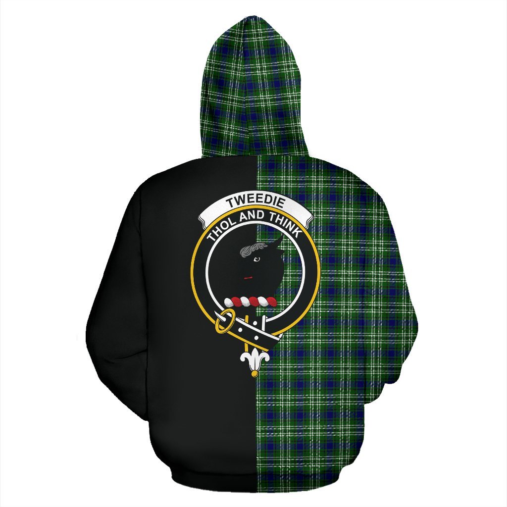 Tweedside District Tartan Crest Zipper Hoodie - Half Of Me Style