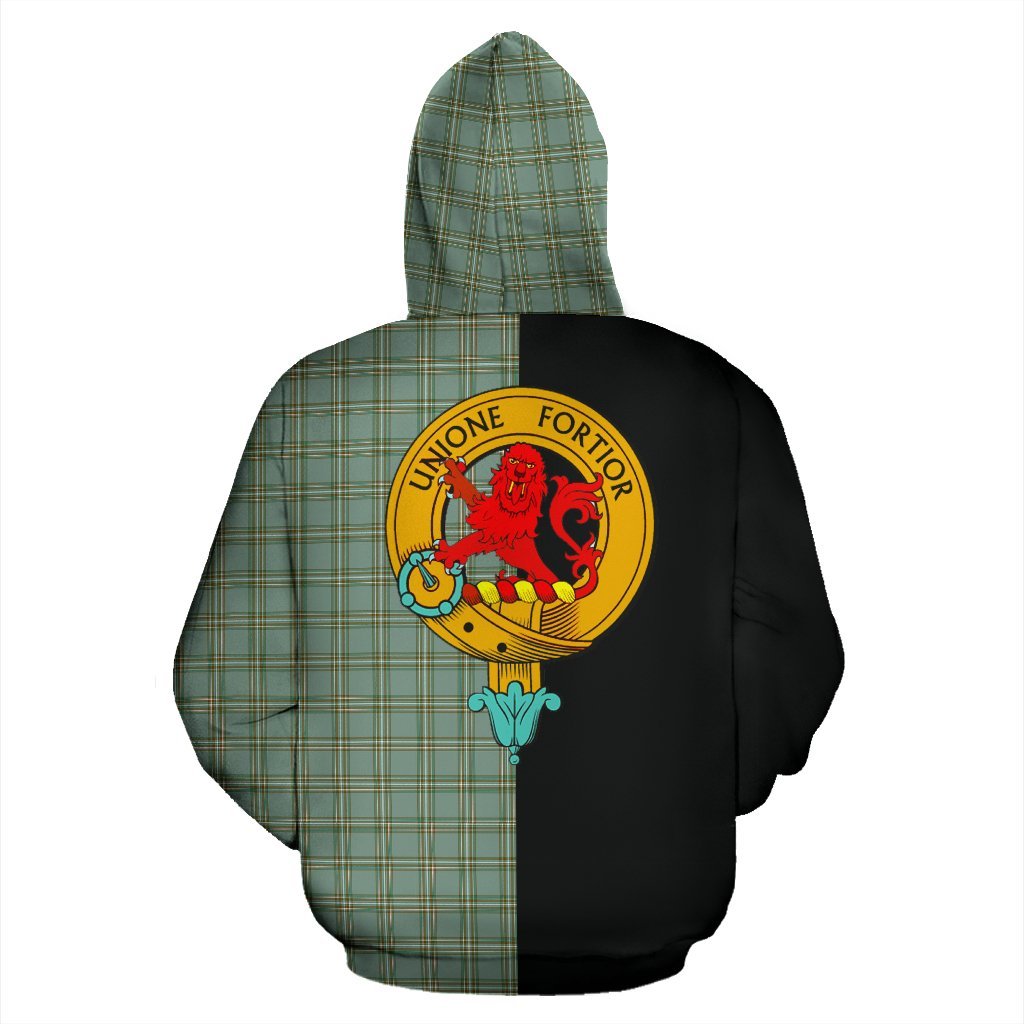 Kelly Tartan Crest Zipper Hoodie - Half Of Me Style