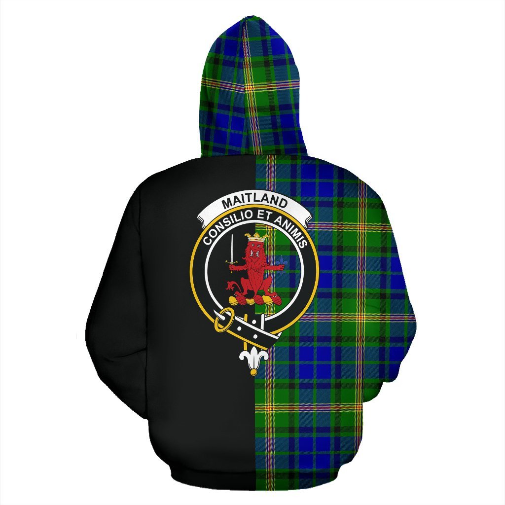 Maitland Tartan Crest Zipper Hoodie - Half Of Me Style