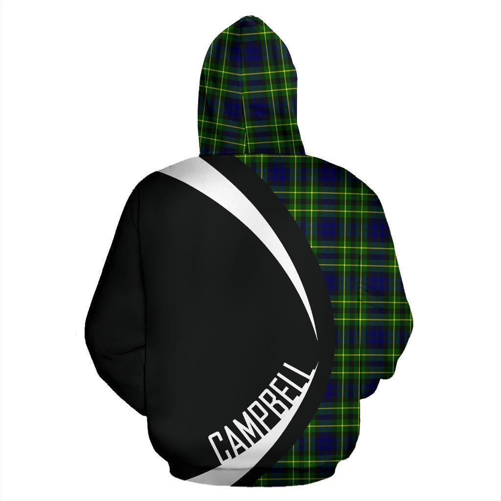 Campbell of Breadalbane Modern Tartan Crest Hoodie - Circle Style