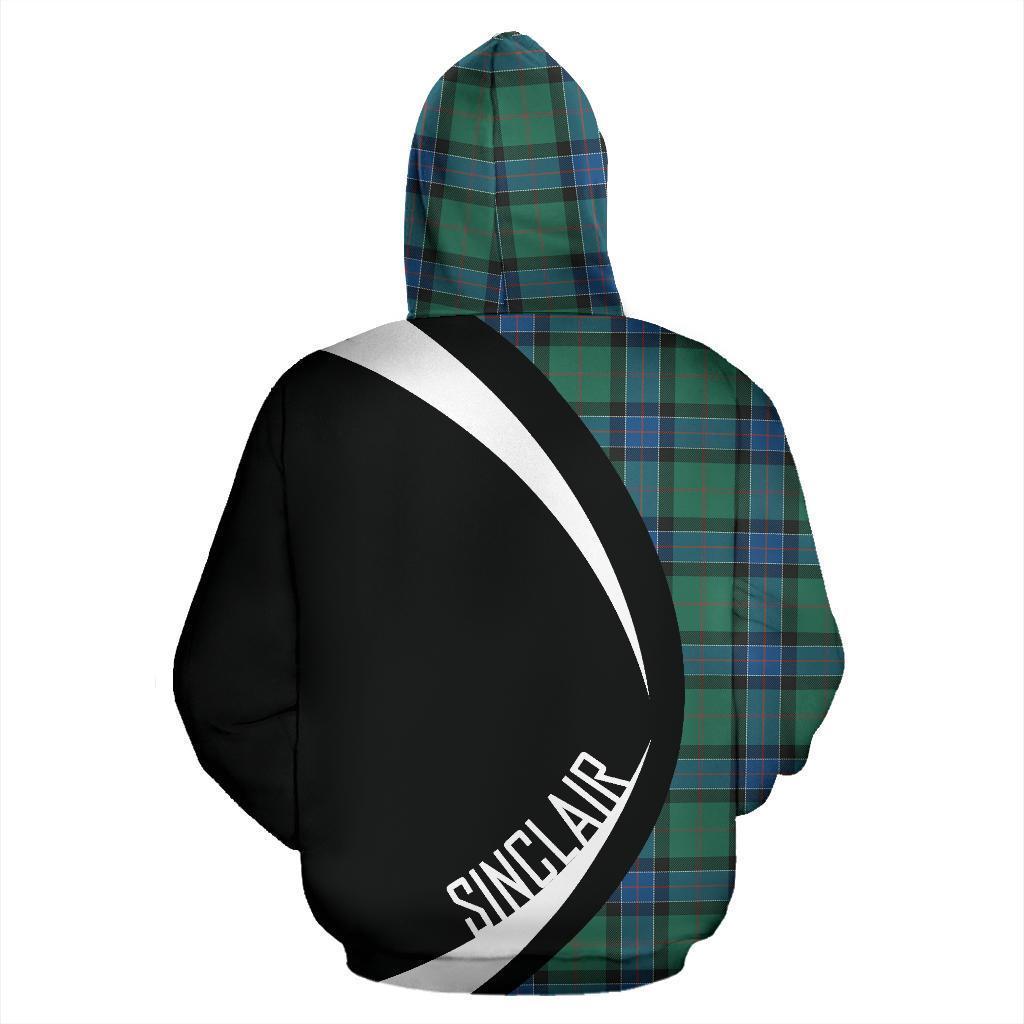 Sinclair Hunting Ancient Tartan Crest Zipper Hoodie - Circle Style