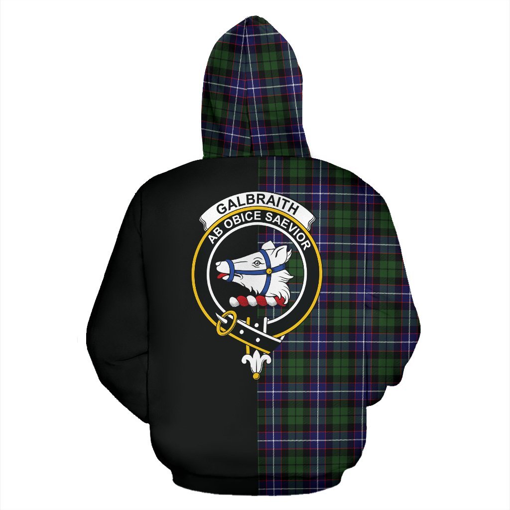 Galbraith Modern Tartan Crest Zipper Hoodie - Half Of Me Style